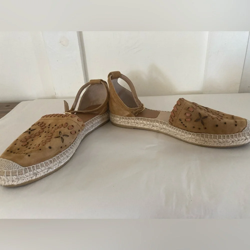 KANNA leather espadrilles sandals size 38 perforated design